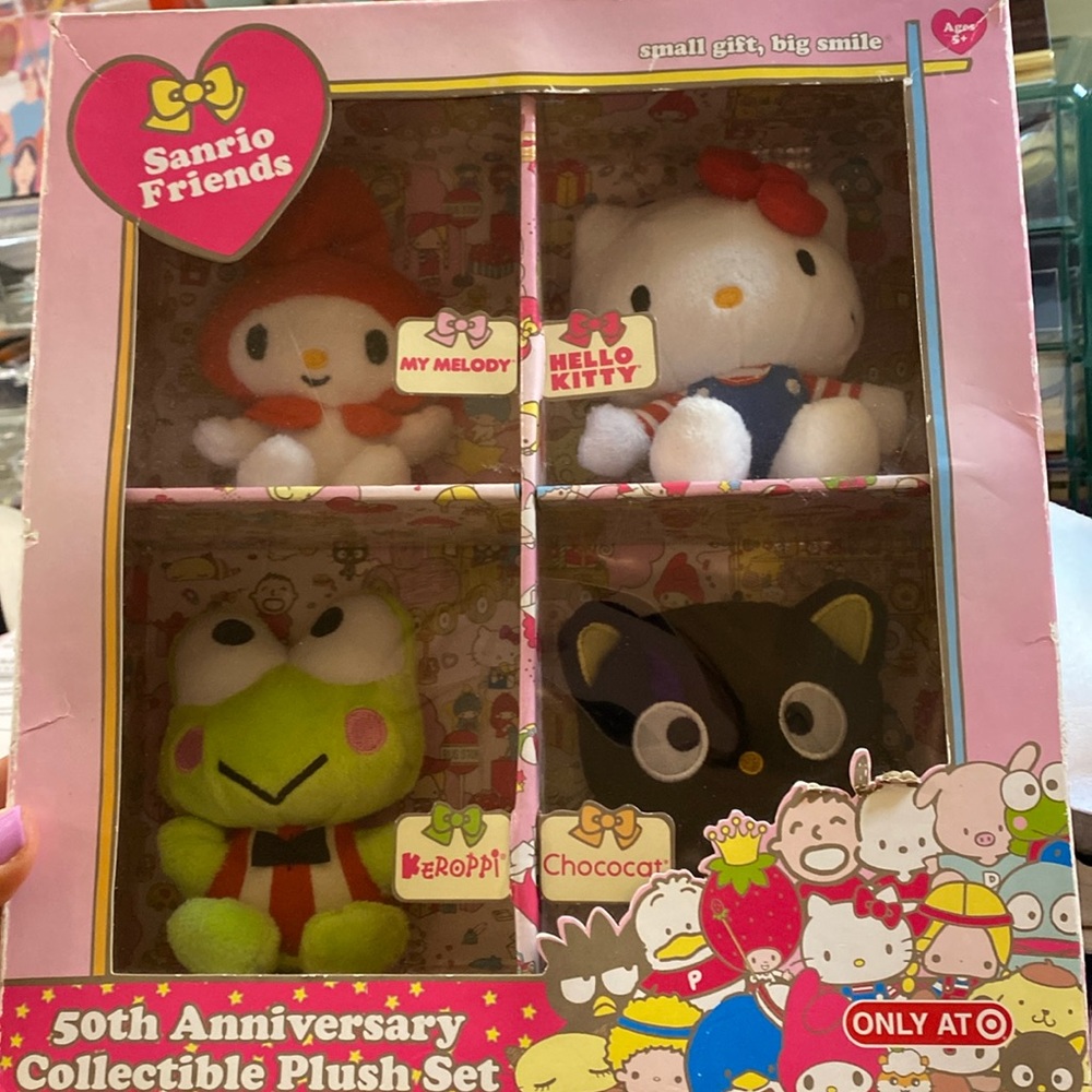 Sanrio Friends Hello Kitty Keroppi My Melody Chococat Collectible Mini Plush Set